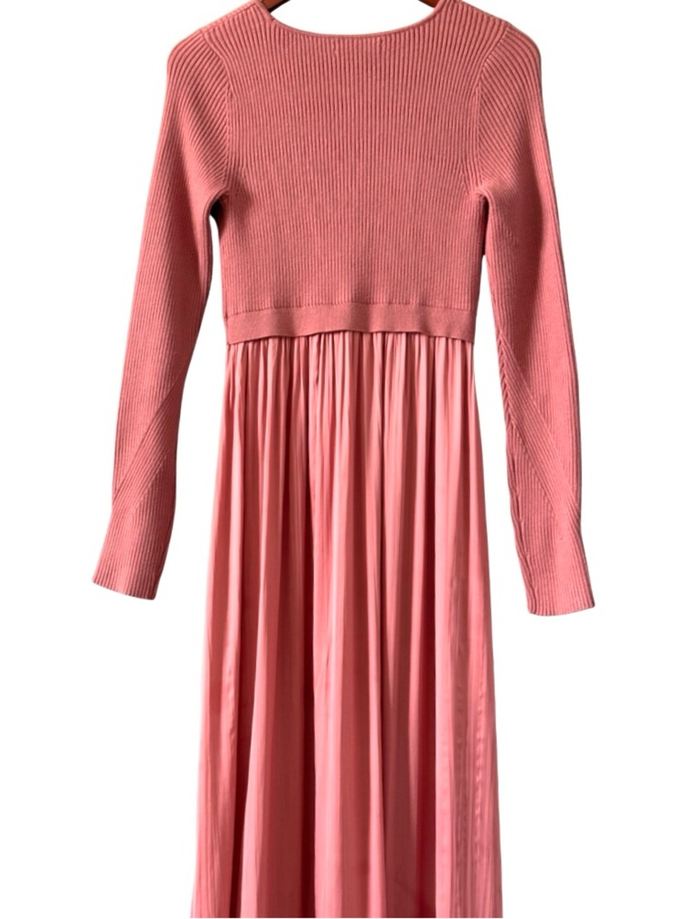 Anthropologie Thea Twofer Sweater Rib-Knit Maxi Dress in Dusty Rose - Picture 11 of 11